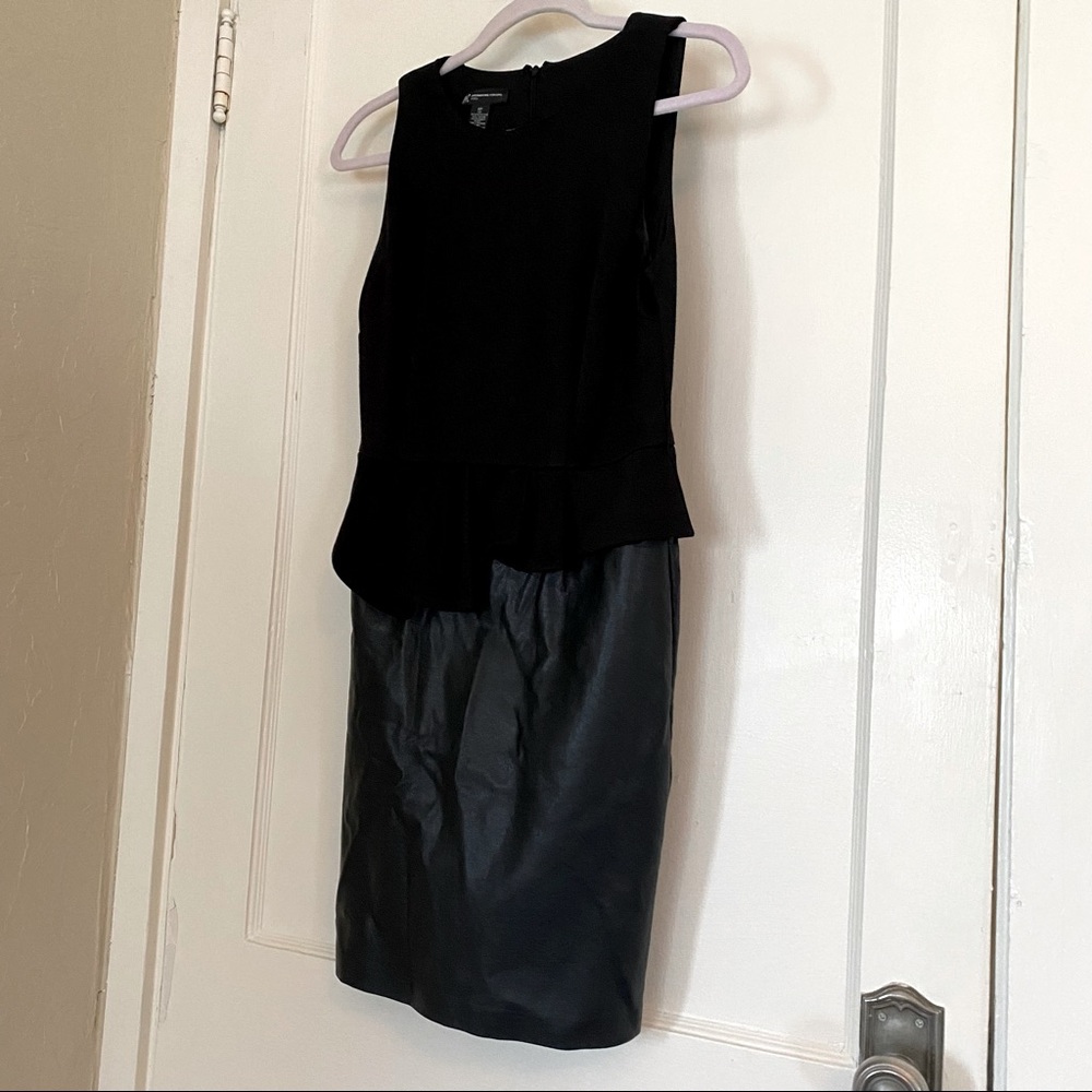Black INC Peplum dress with faux leather skirt 6P